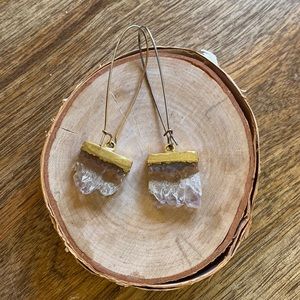 Druzy crystal drop earrings